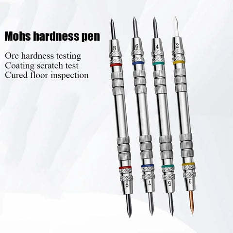 Pro Mohs Hardness Test Kit 4 Pack Dual End Scratch Tester Pens 2 9 Range Stainless Steel With Handy Storage Box For Mineral Gemstone Ceramic Tile Floor Checks And DIY Rock Hound Projects, four pens