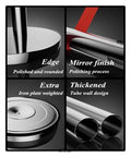 Rock Solid Stainless Steel Stanchion Pair With Snappy Retractable Polyester Cord For Crowd Calming Plus Line Forming At Bars Venues Using Totally Smooth Springless Damper Pushback System features polished edge and mirror finish.