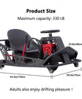 Side view of Adult Drift Go Kart With 360 Degree Spin 12 MPH Top Speed Up To 40 Minutes Run Time Indoor Outdoor Drifting Cart