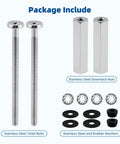 Universal 3 Inch Stainless Steel Toilet Seat Bolts Kit by iFealClear with lock nuts and anti slip gaskets.