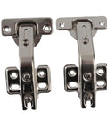 135 Degree Corner Cabinet Hinge Set for Kitchen and Bath, Tough as Nails Cold Rolled Steel 2 Pack, front view of hinges.