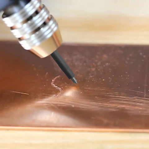 Steel Precision Replacement Tip Kit For Pneumatic Engraving Pen with tip engraving on copper surface for detailed work