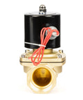 Solid Brass Solenoid Valve 1.5 Inch 24V DC Normally Closed With Viton Seal Durable High Temp Resistant For Gasoline Diesel Oils And Fluids