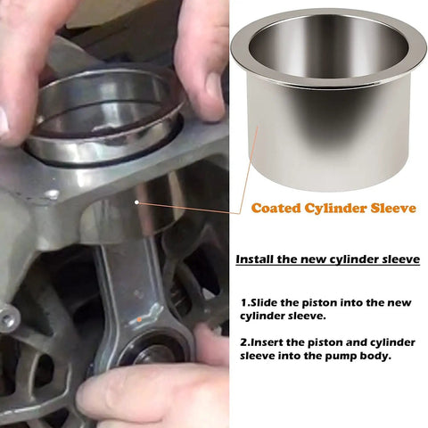 Installing Compressor Piston Kit Replacement For Craftsman Dewalt Porter Cable Air Pump Connecting Rod Set with cylinder sleeve