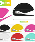 6 Pack Letter Openers With Concealed Blade For Office And Home Use in assorted colors, dimensions shown, envelope slitter tool
