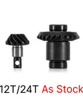 Beefed Up 12/24T Steel Alloy Stock Gear Set for 1/24 Scale RC Cars FCX24 FCX18 Upgrade Replacing Plastic Gears