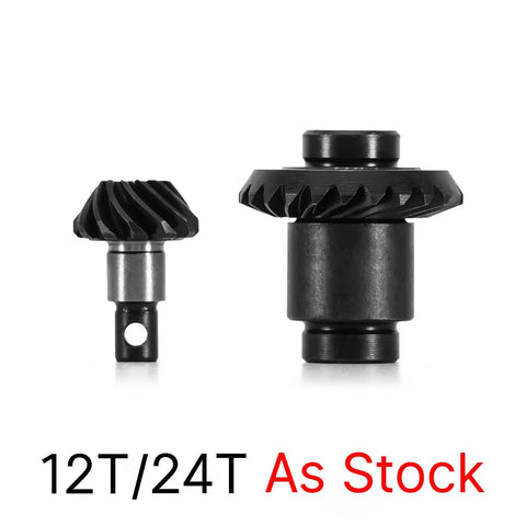 Beefed Up 12/24T Steel Alloy Stock Gear Set for 1/24 Scale RC Cars FCX24 FCX18 Upgrade Replacing Plastic Gears