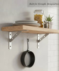 Heavy Duty Wall Mount Shelf Bracket Stainless Steel L Bracket For Kitchen And Bath Storage Silver Finish Corrosion Resistant