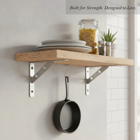 Heavy Duty Wall Mount Shelf Bracket Stainless Steel L Bracket For Kitchen And Bath Storage Silver Finish Corrosion Resistant