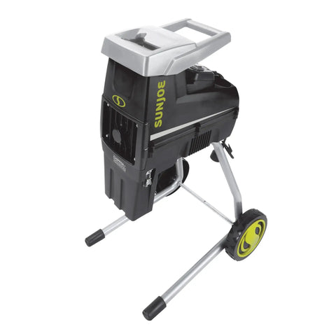 Corded Wood Chipper Shredder For Yard Cleanup With Collection Bag 1.7 Inch Cutting Capacity And 15 Amp Electric Motor in black