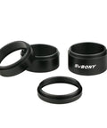Dual Sided Extension Tube Kit M42x0.75 and T2 Threads for Astro Photography in anodized black aluminum, various tube lengths