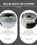 Replaceable Roller Skate Toe Stopper Brake Plug Set With Screws And Screwdriver For Quad Skates Black And White Brake Accessories