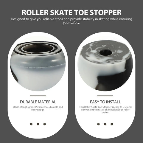 Replaceable Roller Skate Toe Stopper Brake Plug Set With Screws And Screwdriver For Quad Skates Black And White Brake Accessories
