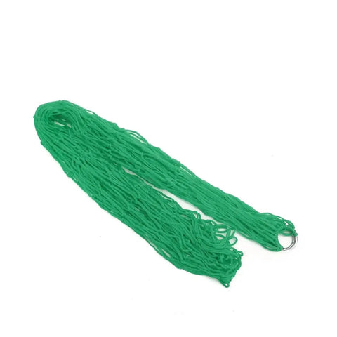 Green nylon rope of Go To Outdoor Mesh Hammock With Nylon Rope, Single Size For Camping And Backyard Chill, Lightweight Portable Orange Hammock