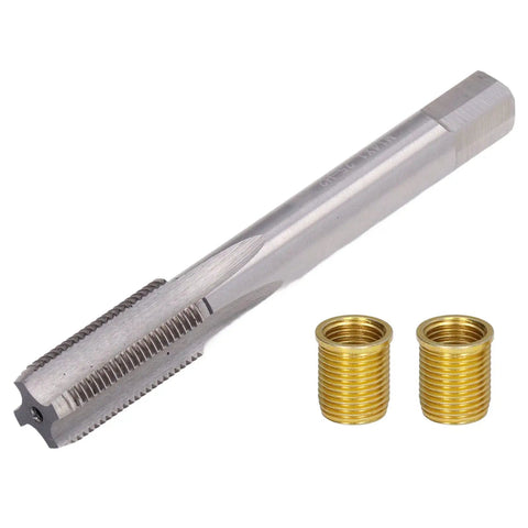 Pro Grade Thread Repair Kit With High Speed Steel Tap And Stainless Inserts M12 X 1.25 And M14 X 1.25 for petrol engines