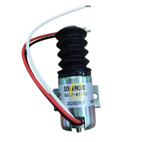 12 Volt Push Solenoid For Trombetta Systems Replacement 12V Shutoff Solenoid Aftermarket with wires and label Q610-A1V12