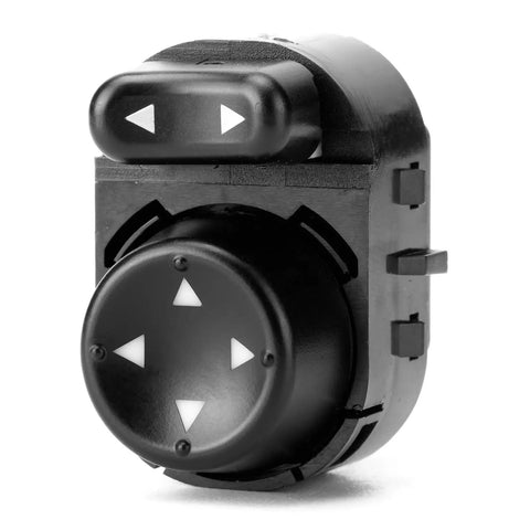 Front view of Driver Side Power Mirror Control Switch For Chevy HHR Malibu Impala Limited And Monte Carlo 2005 2008 2006 2016 Replacement Exterior Mirror Switch With OEM Numbers 15261340 15261342 10340141 22626478 901116 1S11218 showing control buttons and black plastic housing.