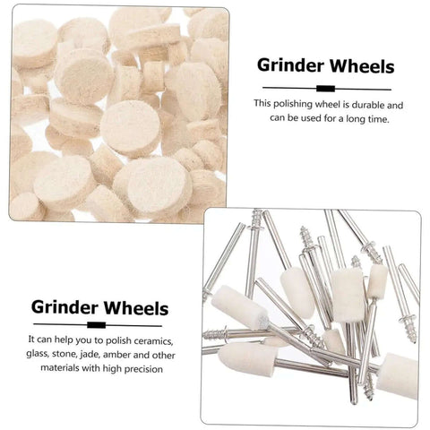 120-Piece Wool Felt Polishing Kit With Shank Buffing Wheels For Rotary Tools And Drills Industrial Polisher Wheels visible