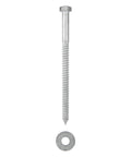 Half Inch By Eight Inch Lag Screw Kit With 25 Screws And 25 Washers, Hot Dip Galvanized For Rust Resistance, Ideal For ACQ Treated Lumber