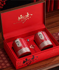 Retro Ceramic Sealed Jar Double Set Airtight Spice And Tea Storage Containers Kitchen Pantry Organizer For Coffee Beans And Herbs Real Deal Kit in a decorative red box.