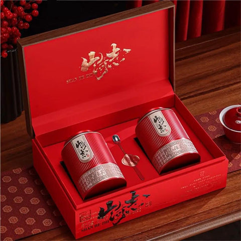 Retro Ceramic Sealed Jar Double Set Airtight Spice And Tea Storage Containers Kitchen Pantry Organizer For Coffee Beans And Herbs Real Deal Kit in a decorative red box.