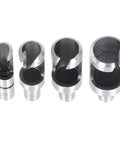 Rock Solid Eight Piece Wood Plug Cutter And Taper Drill Bit Set forged from heavy carbon steel showing various cutter heads.