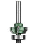 Premium 4 Teeth Tungsten Steel Router Trimmer Bit For Smooth Woodworking, side view showing 1/4 inch shank and sharp edges.