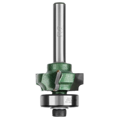 Premium 4 Teeth Tungsten Steel Router Trimmer Bit For Smooth Woodworking, side view showing 1/4 inch shank and sharp edges.