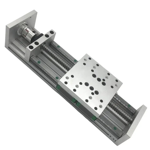 Heavy Duty Linear Guide Slide Table With HGR15 Precision Rails And SFU1605 Ball Screw Driven Xyz Motion Actuator top view showing robust design and smooth rails.