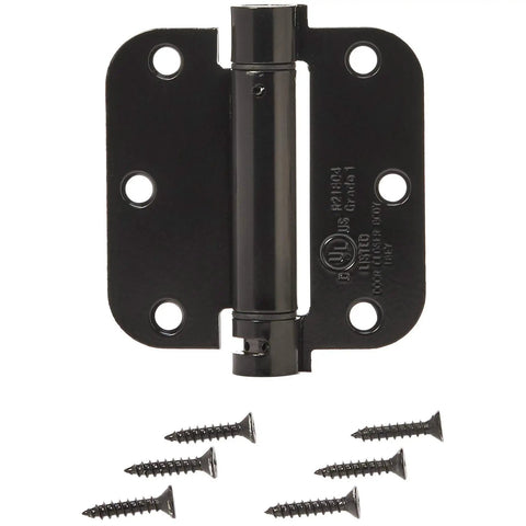 Self-Closing Door Hinge 3.5 Inch By 3.5 Inch Matte Black, 1 Piece, Durable Steel Construction With Mounting Hardware, Smooth Self-Closing Action No-Fuss Install For Interior Doors And Closets
