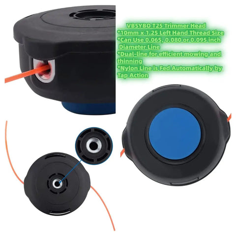 Two Pack 128LD Trimmer Head T25 Replacement For Husqvarna Weed Eater Models 125L 125LDX 128L 128LD 128LDX 128CD 223R 322C 325C BC2128