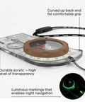 Global Navigation Compass With 360 Global Needle For All Magnetic Zones, Night Glow Markings And Graduation Ring, lanyard visible