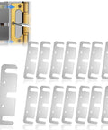 Door Hinge Shims 0.035 Inches, 15 Pack Laser Cut Stainless Steel Kit With Brushed Silver Finish, Safety Rounded Corners
