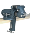 Clamp On Vise With Four Inch Jaw Width And Two And A Quarter Inch Jaw Opening, Two Inch Throat, 45 Degree Rotation, Enclosed Design