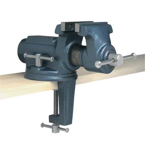 Clamp On Vise With Four Inch Jaw Width And Two And A Quarter Inch Jaw Opening, Two Inch Throat, 45 Degree Rotation, Enclosed Design