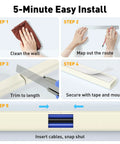 5-step installation guide for Straight Up Sturdy Beige Cord Hider And Wall Cable Cover Fits 2 To 3 Wires Fire Resistant.