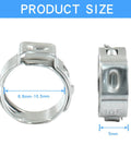 8.8mm and 10.5mm stainless steel clamps from 50 Pcs Single Ear Hose Clamps Set 8.8mm 10.5mm Stainless Steel 304 Pinch Clamps For Hoses And Automotive