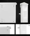 Rugged Outdoor Electrical Box Enclosure With IP65 Waterproof Junction Box Galvanized Steel Anti Rust NEMA Wall Mounted Project Box For Electronics Built Tough Weatherproof Housing with vented sides and lock detail.