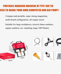 Heavy Duty Pneumatic Marking Machine Built Tough For Metal Engraving Plus Dot Peen Stamping Tool with marking range 100x20mm.