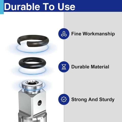 Image showing parts of Big Sixteen Piece Impact Wrench Ring Kit With One Half Inch And Three Eighths Inch Friction Rings And O Rings.