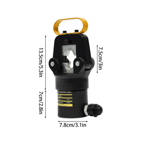 Heavy Duty Hydraulic Crimping Beast With Manual Pump 20 Ton Force 12 Precision Dies 180 Degree Swivel Jaw Smoothly Presses Copper Terminals For Auto Shop Jobs Locked And Loaded