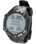 Freediving Computer With Backlit LCD Screen And Real Time Data, Logs, And Dive Metrics For Ocean Sessions, shown with data display