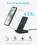 Wireless Charging Stand For Galaxy And iPhone Qi Certified 10W Fast Charging For Samsung Galaxy 7.5W For iPhone case-friendly design