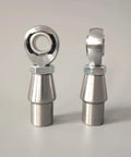 Heavy Duty Heim Joint Kit Featuring 5/8-18 Chromoly Rod End Bearings With Zinc Plated Jam Nuts For Suspension Linkage And Panhard Rods Shop Grade Hardware Built Different For Rugged Mud Crawls And Trail Ready Setup Set Of Two, showing two rod end bearings from different angles.