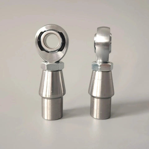 Heavy Duty Heim Joint Kit Featuring 5/8-18 Chromoly Rod End Bearings With Zinc Plated Jam Nuts For Suspension Linkage And Panhard Rods Shop Grade Hardware Built Different For Rugged Mud Crawls And Trail Ready Setup Set Of Two, showing two rod end bearings from different angles.