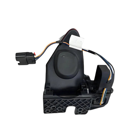 Straight Shot Tesla Model S And X Charging Port Cover Swap For 2016 To 2020 Models Black Replacement Assembly with electrical connector visible