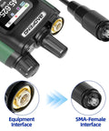 Close-up of equipment and SMA-Female interface for Long Range Dual Band Ham Radio Antenna SMA-Female 144 430 MHz Foldable Gooseneck Whip