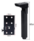 Four Pack Heavy Duty Adjustable Metal Furniture Legs Black Folding 90 Degree Table Feet Height Adjustable 0 To 10mm Self Locking Iron Supports