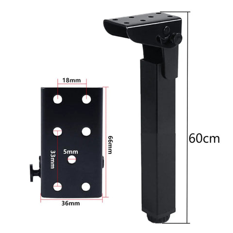 Four Pack Heavy Duty Adjustable Metal Furniture Legs Black Folding 90 Degree Table Feet Height Adjustable 0 To 10mm Self Locking Iron Supports