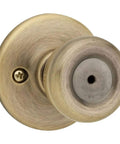 Antique Brass Interior Privacy Doorknob With Lock For Bedroom And Bathroom Easy DIY Install With Turn Button Lock And Exterior Release Tool Microban Protection 1 Pack